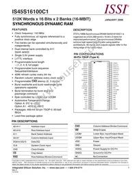 IS45S16100C1-7BLA1-TR Datasheet Cover