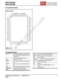 IS61LF6436A-8.5TQI Datasheet Page 3