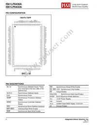 IS61LP6436A-133TQ Datasheet Page 4