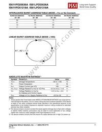 IS61LPD25636A-200TQLI Datasheet Page 11