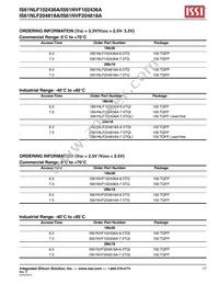 IS61NLF102436A-7.5TQLI-TR Datasheet Page 17