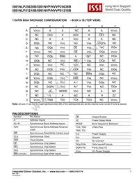 IS61NLP25636B-200B3LI Datasheet Page 7