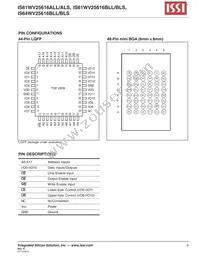 IS61WV25616BLL-10BI Datasheet Page 3