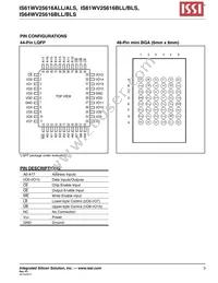 IS61WV25616BLL-10BI-TR Datasheet Page 3