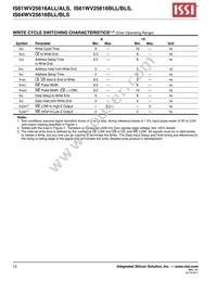 IS61WV25616BLL-10BI-TR Datasheet Page 12