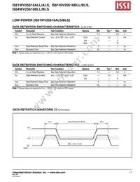 IS61WV25616BLL-10BI-TR Datasheet Page 17