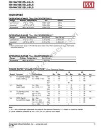 IS61WV25632BLL-10BLI Datasheet Page 5