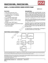 IS62C25616BL-45TLI Datasheet Cover