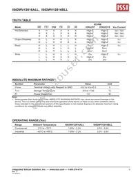 IS62WV12816ALL-70BLI Datasheet Page 3