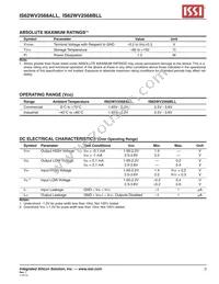 IS62WV2568BLL-70HI-TR Datasheet Page 3