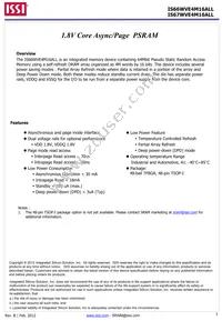 IS66WVE4M16ALL-7010BLI-TR Datasheet Cover