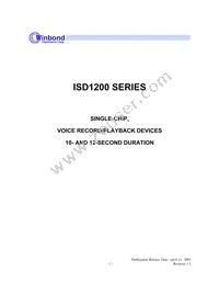 ISD1210SR Datasheet Cover