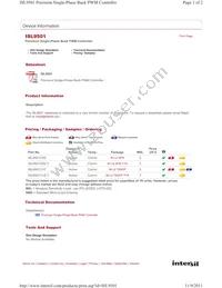 ISL9501CRZ Datasheet Cover