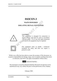 ISOCON-3 Datasheet Cover