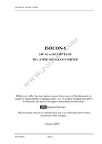 ISOCON-6 Datasheet Cover