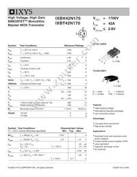 IXBH42N170 Datasheet Cover