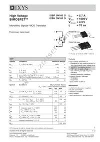 IXBH5N160G Datasheet Cover