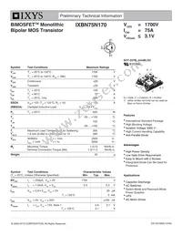 IXBN75N170 Datasheet Cover