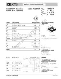 IXBN75N170A Datasheet Cover