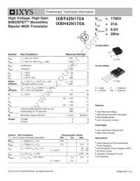 IXBT42N170A Datasheet Cover