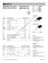 IXBX75N170A Datasheet Cover