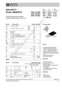 IXFK110N07 Datasheet Cover