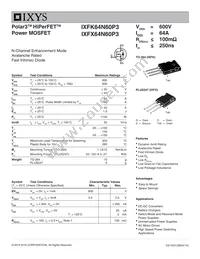 IXFK64N60P3 Datasheet Cover