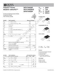 IXFV74N20PS Datasheet Cover