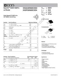 IXGA30N60C3D4 Datasheet Cover