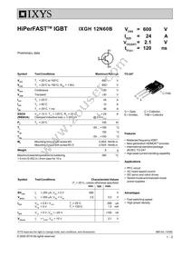 IXGH12N60B Datasheet Cover