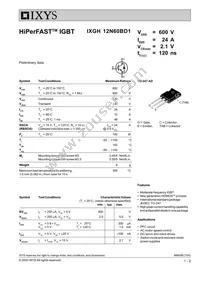 IXGH12N60BD1 Cover