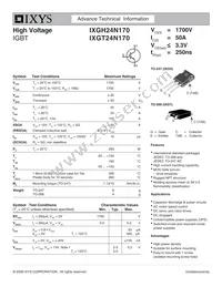 IXGH24N170 Datasheet Cover