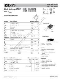 IXGH40N120A2 Datasheet Cover