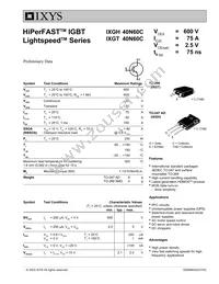 IXGH40N60C Datasheet Cover