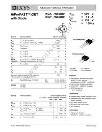 IXGP7N60BD1 Datasheet Cover