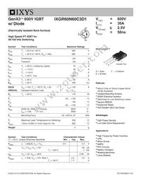 IXGR60N60C3D1 Datasheet Cover