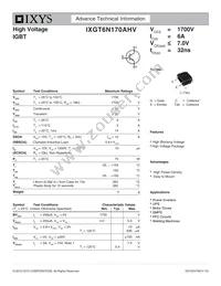 IXGT6N170AHV Datasheet Cover