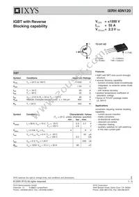 IXRH40N120 Datasheet Cover