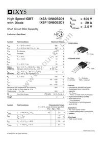 IXSA10N60B2D1 Datasheet Cover