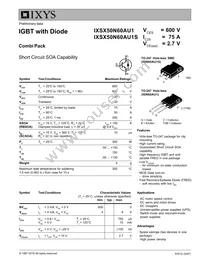 IXSX50N60AU1 Datasheet Cover