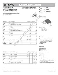 IXTA230N075T2-7 Datasheet Cover