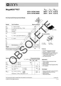 IXTH24N50 Datasheet Cover