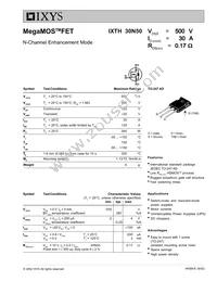 IXTH30N50 Datasheet Cover