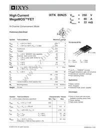 IXTK80N25 Datasheet Cover