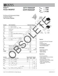 IXTP1R6N50P Datasheet Cover