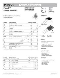 IXTT16P60P Datasheet Cover
