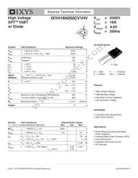 IXYH16N250CV1HV Datasheet Cover