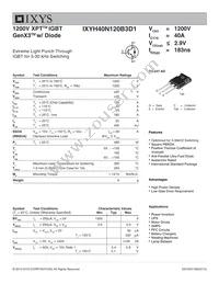 IXYH40N120B3D1 Datasheet Cover