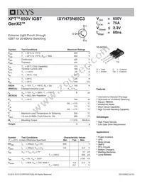 IXYH75N65C3 Datasheet Cover