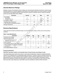 JBW050A1 Datasheet Page 2